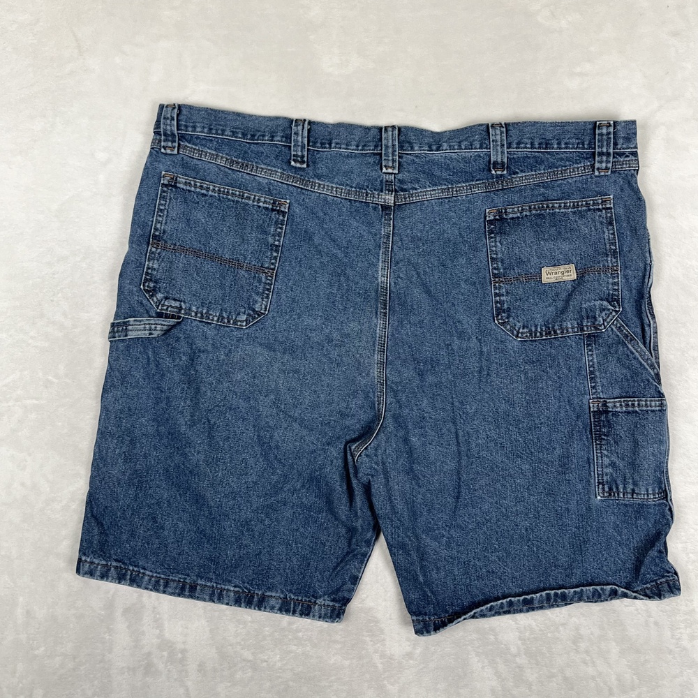 Wrangler Cargo Shorts Mens 48 Blue Denim Carpenter 10 Inseam Workwear Utility